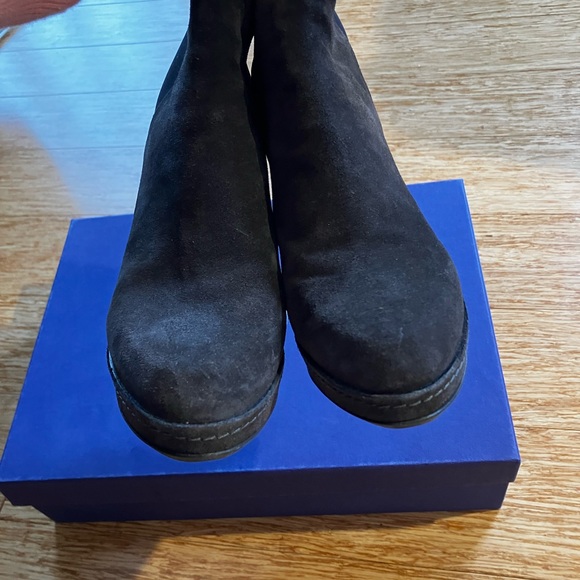 Charcoal grey suede Stuart Weitzman high heel ankle boot - Picture 5 of 13